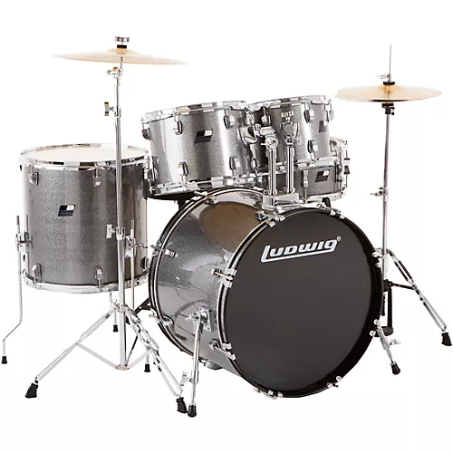 Ludwig BackBeat Complete 5-Piece Drum Set With Hardware and Cymbals Metallic Purple Mist - musicians--Friend