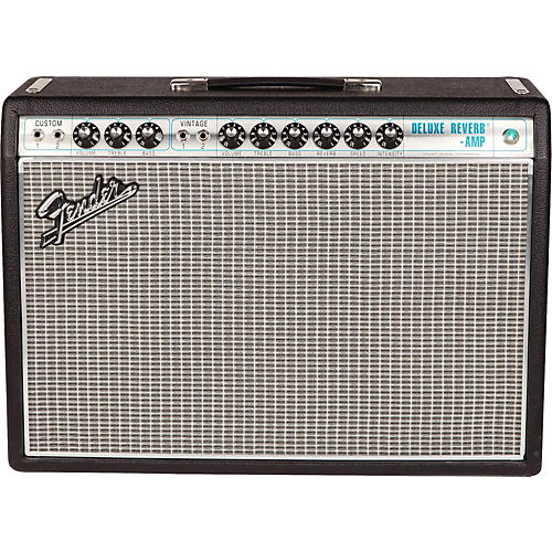Fender '68 Custom Deluxe Reverb 22W 1x12 Tube Guitar Combo Amp With Celestion G12V-70 Speaker Black - musicians--Friend
