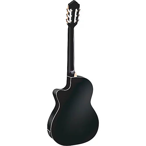 Ortega Family Series Pro RCE141BK Acoustic-Electric Nylon Guitar Gloss Black - musicians--Friend