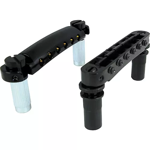 TonePros Metric Locking Tune-o-matic/Tailpiece Set (large posts) Black - musicians--Friend