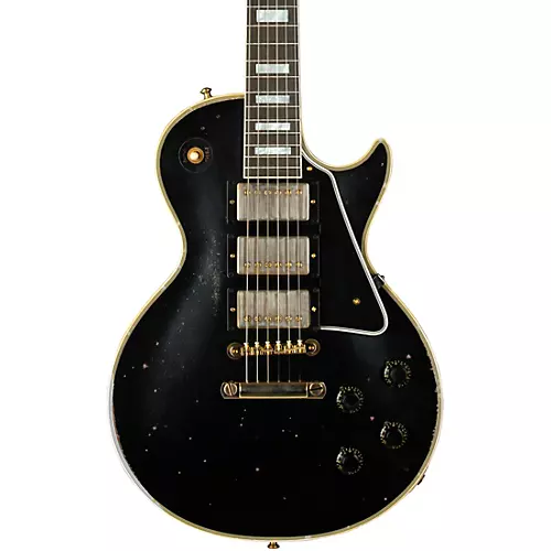 Gibson Custom M2M Murphy Lab 1957 Les Paul Custom 3-Pickup Heavy Aged Electric Guitar Ebony - musicians--Friend