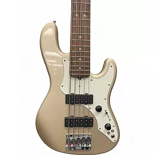 Used 1997 Fender Roscoe Beck V 5 String Signature Jazz Bass Aztec Gold Electric Bass Guitar Aztec Gold - musicians--Friend