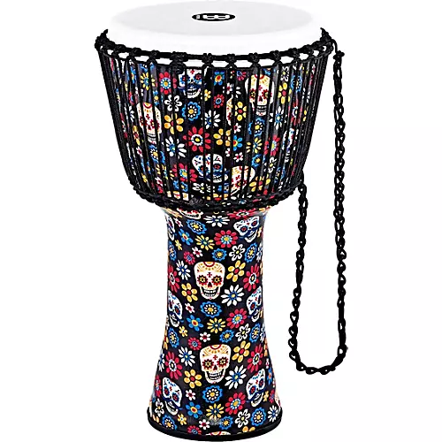 MEINL Travel Series Djembe with Synthetic Head in Day of the Dead Finish 10 in. Day of the Dead - musicians--Friend