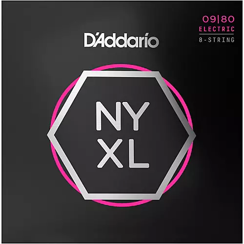 D'Addario NYXL0980 8-String Super Light Nickel Wound Electric Guitar Strings (09-80) - musicians--Friend