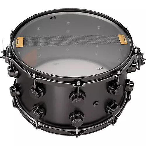 DW Collector's Series Satin Black Over Brass Snare Drum With Black Nickel Hardware 13 x 7 in. - musicians--Friend