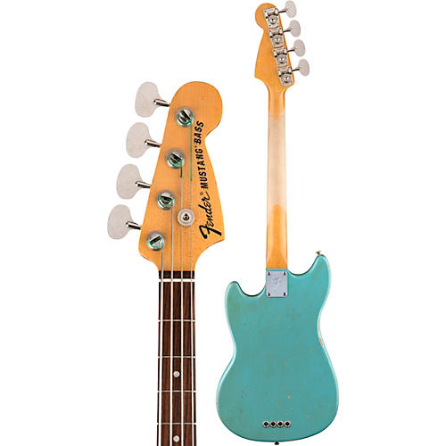 Fender Justin Meldal-Johnsen Road Worn Mustang Electric Bass Black - musicians--Friend