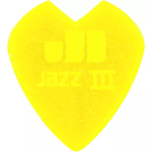 Dunlop Kirk Hammett Jazz III Yellow Glitter Guitar Pick 1.35 mm 24 Pack - musicians--Friend