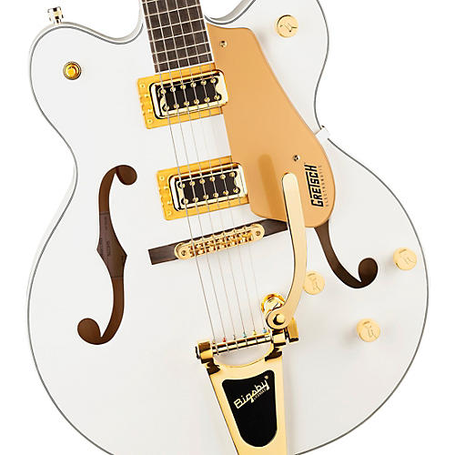 Gretsch Guitars G5422TG Electromatic Classic Hollowbody Double-Cut With Bigsby and Gold Hardware Electric Guitar Snow Crest White - musicians--Friend