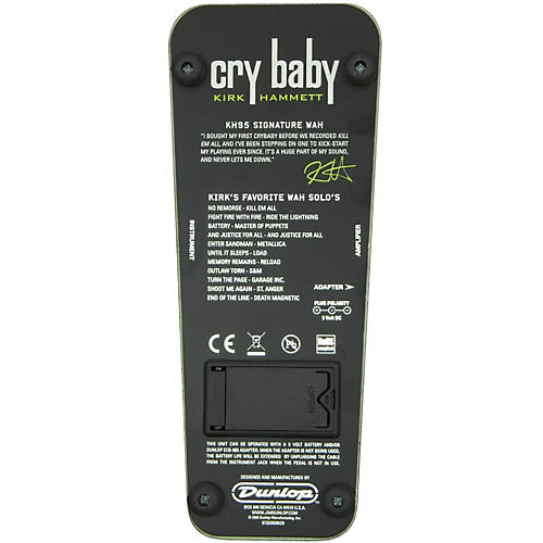 Dunlop KH95 Kirk Hammett Signature Cry Baby Wah Guitar Effects Pedal Black and Green - musicians--Friend
