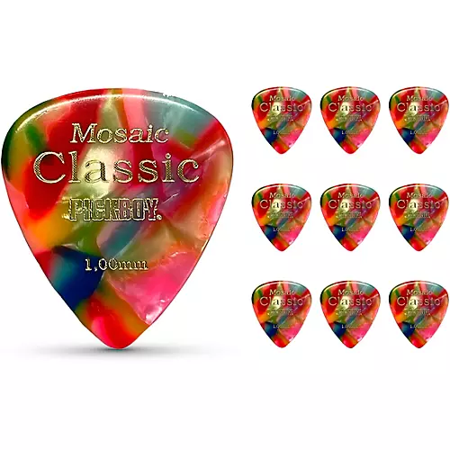 Pick Boy Classic Pickboy Mosaic Medium Raindrop Guitar Picks 1.00 mm 10 Pack - musicians--Friend