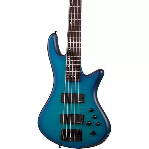Schecter Guitar Research Stiletto Studio-5 5-String Electric Bass Guitar Ocean Blue Burst - musicians--Friend