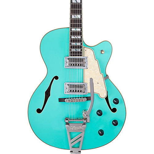 D'Angelico Deluxe Series 175 With TV Jones Humbuckers Limited-Edition Hollowbody Electric Guitar Matte Surf Green - musicians--Friend