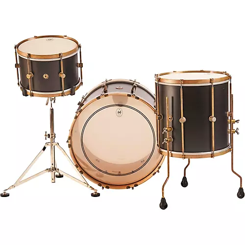 A&F Drum  Co Black Club Maple 3-Piece Drum Shell Pack - musicians--Friend