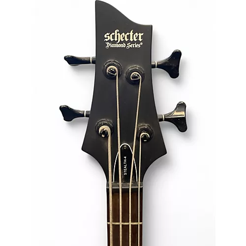 Used Schecter Guitar Research Stealth 4 Black Electric Bass Guitar Black - musicians--Friend