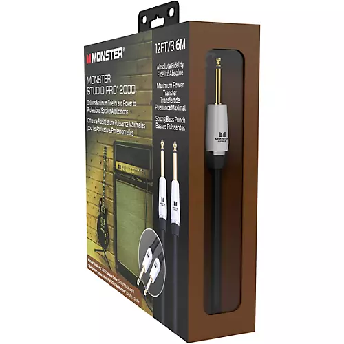 Monster Cable Prolink Studio Pro 2000 Speaker Cable - Straight to Straight 12 ft. Black - musicians--Friend