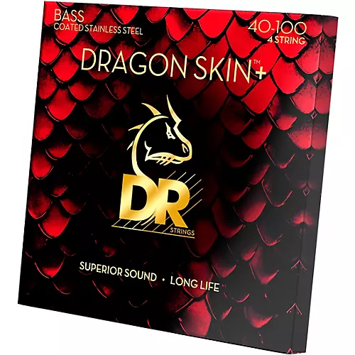 DR Strings Dragon Skin+ Coated Accurate Core Technology 4-String Stainless Steel Bass Strings 45 - 105 - musicians--Friend