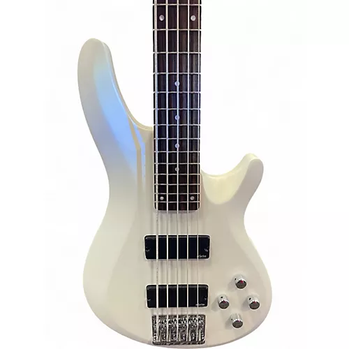 Used Schecter Guitar Research C-5 DELUXE SATIN WHITE Electric Bass Guitar SATIN WHITE - musicians--Friend