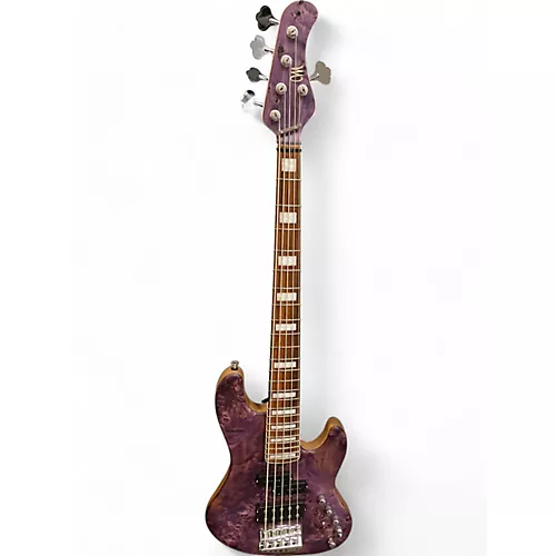 Used 2022 Mayones JABBA MALAMAN 5 antique violet raw Electric Bass Guitar antique violet raw - musicians--Friend