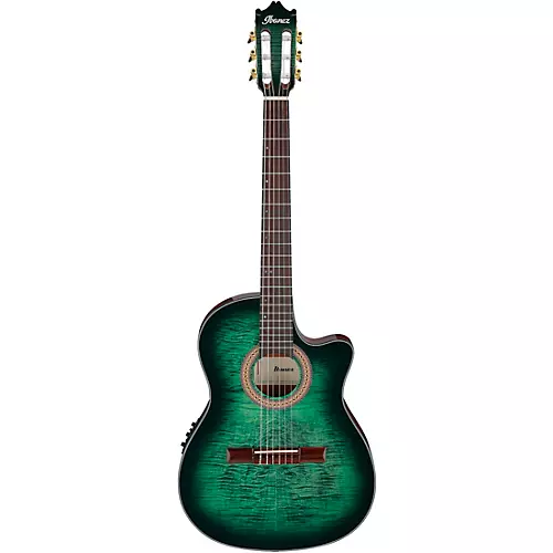 Ibanez GA35FMTCE Flamed Maple Top Classical Acoustic-Electric Guitar Emerald Burst - musicians--Friend