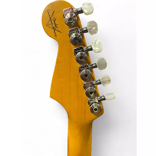 Used 2016 Fender Custom Dlx Stratocaster Flamed Amber Solid Body Electric Guitar Flamed Amber - musicians--Friend