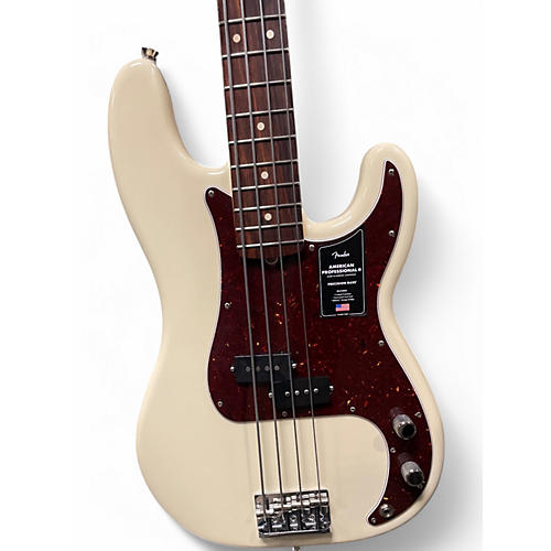 Used 2024 Fender American Professional II Precision Bass Olympic White Electric Bass Guitar Olympic White - musicians--Friend