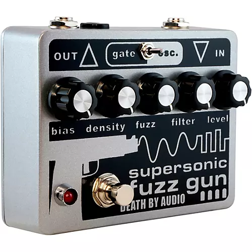 Death By Audio Supersonic Fuzz Gun Versatile Fuzz Effects Pedal Gray and Black - musicians--Friend