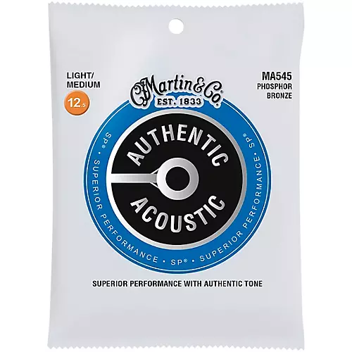 Martin MA545 SP Phosphor Bronze Light/Medium Authentic Acoustic Guitar Strings - musicians--Friend