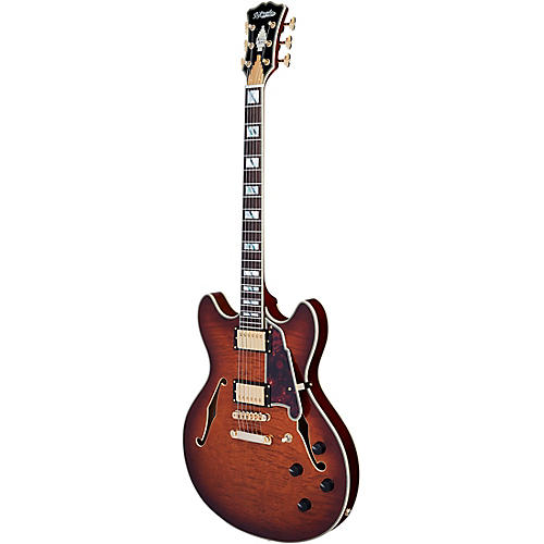 Open-Box D'Angelico Excel DC XT Semi-Hollow Electric Guitar With Stopbar Tailpiece Condition 2 - Blemished Amaretto Burst 197881073169 - musicians--Friend