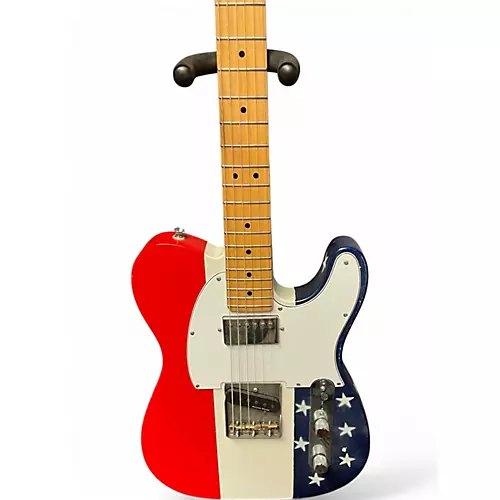 Used Logan Custom Usa TELE SHAPE  Red White and Blue Solid Body Electric Guitar Red White and Blue - musicians--Friend