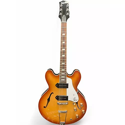 Used Epiphone USA Casino Royal Tan Hollow Body Electric Guitar Royal Tan - musicians--Friend
