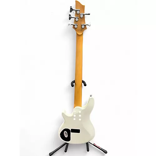 Used Schecter Guitar Research C5 DELUXE WHITE Electric Bass Guitar WHITE - musicians--Friend