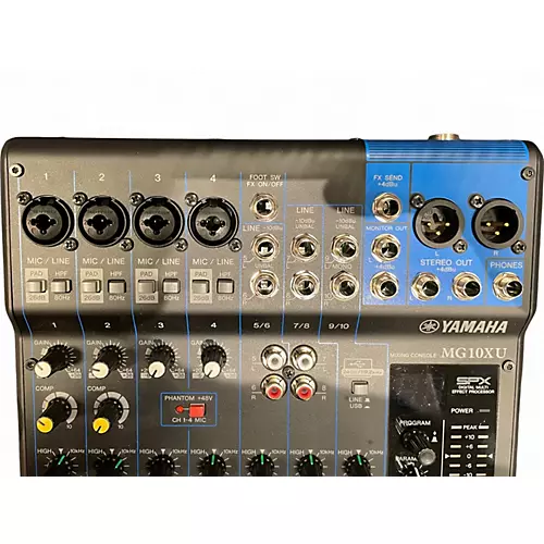 Used Yamaha MG10XU 10 Channel Mixer with Effects Unpowered Mixer - musicians--Friend