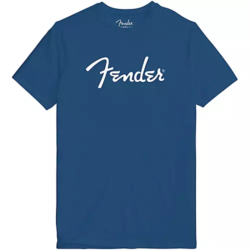 Fender Logo T-Shirt Small Blue - musicians--Friend