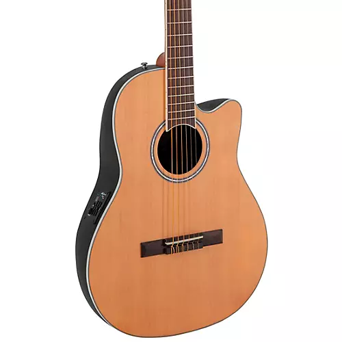 Applause AB24CC-4S Traditional Series Mid-Depth Cedar Nylon-String Classical Acoustic-Electric Guitar Natural - musicians--Friend