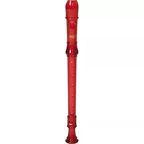 Canto One-Piece Translucent Soprano Recorder with Baroque Fingering Transparent Red - musicians--Friend