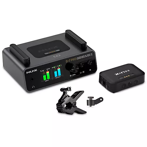 NUX B-7 Pro Professional 2.4GHz In Ear Monitoring Wireless System W/Clamp Black - musicians--Friend