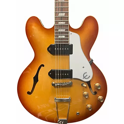 Used Epiphone USA Casino Royal Tan Hollow Body Electric Guitar Royal Tan - musicians--Friend