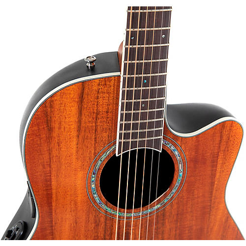 Ovation CS24P Celebrity Series Traditional Plus Mid-Depth Acoustic-Electric Guitar Nutmeg Burled Maple - musicians--Friend