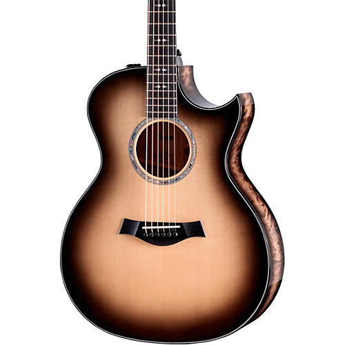 Taylor Custom Sitka Spruce-Big Leaf Maple Grand Auditorium Acoustic-Electric Guitar Cranberry Edgeburst - musicians--Friend