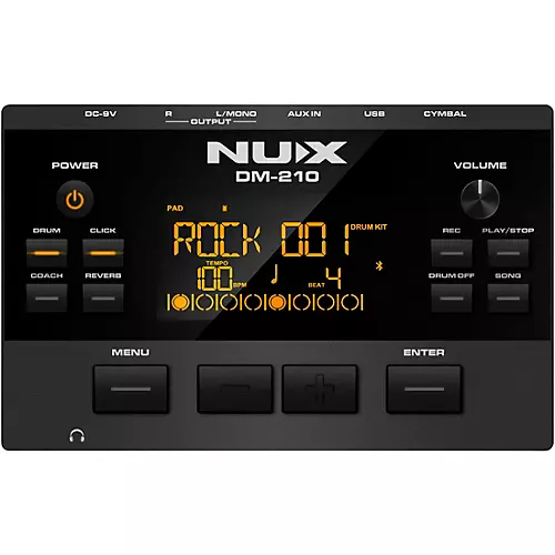 NUX DM-210 Mesh-Head Digital Drum Kit Black - musicians--Friend