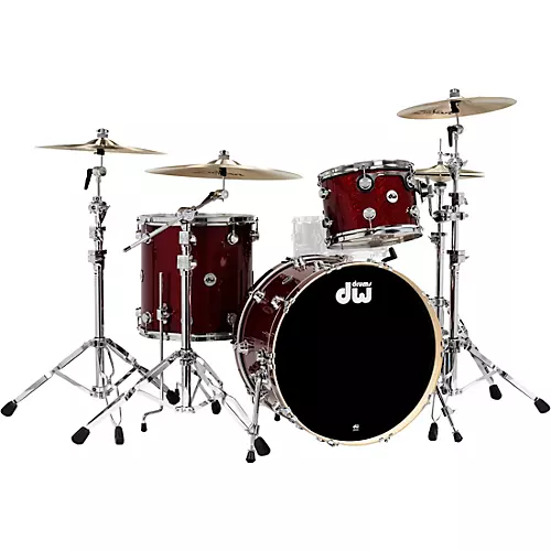 DW SSC Collector's Series 3-Piece FinishPly Shell Pack With Chrome Hardware Ruby Glass - musicians--Friend