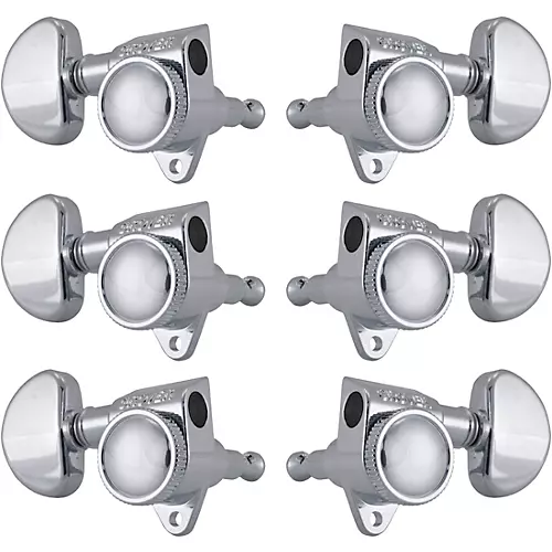 Grover Roto-Grip Locking Rotomatics 502 Series Standard Button Tuning Machines Black Chrome - musicians--Friend