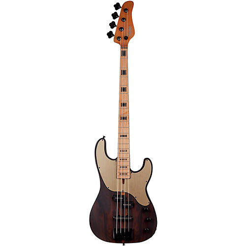 Schecter Guitar Research Model T Exotic Ziricote 4 Electric Bass Natural Satin - musicians--Friend