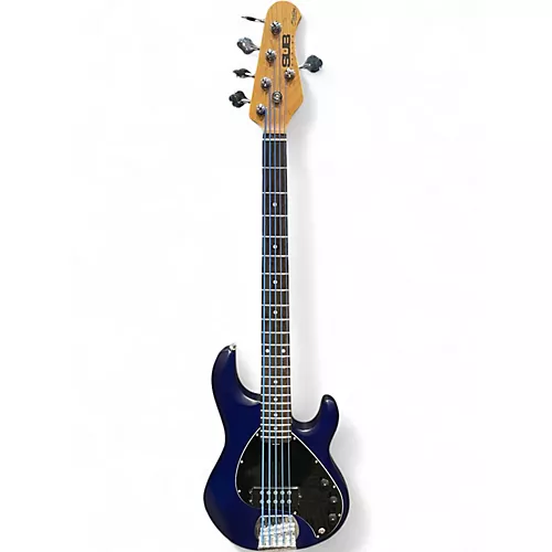Used Sterling by Music Man Ray5 5 String Blue Electric Bass Guitar Blue - musicians--Friend