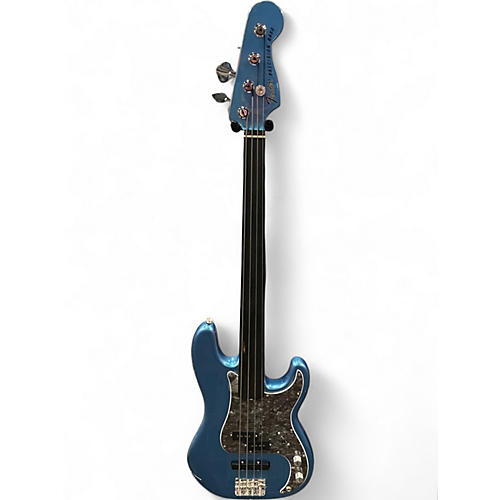 Used Fender Tony Franklin Signature Fretless Precision Bass Lake Placid Blue Electric Bass Guitar Lake Placid Blue - musicians--Friend