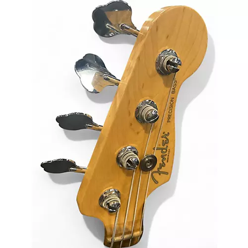 Used 2003 Fender American Precision Bass Chrome Red Electric Bass Guitar Chrome Red - musicians--Friend