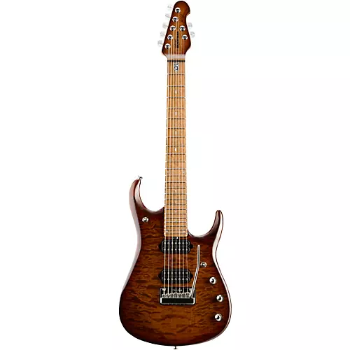 Ernie Ball Music Man JP15 Roasted Quilt Maple Top 7-String Electric Guitar Cerulean Paradise - musicians--Friend