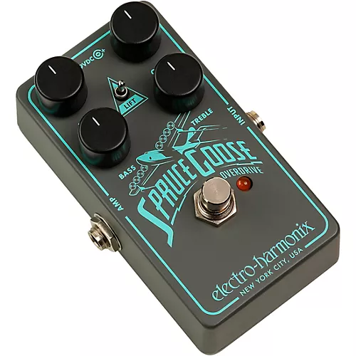 Electro-Harmonix Spruce Goose Overdrive Effects Pedal Grey and Teal - musicians--Friend