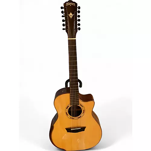 Used Washburn WCG15SCE Natural 12 String Acoustic Electric Guitar Natural - musicians--Friend
