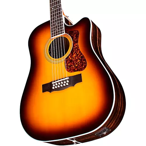 Guild D-2612CE Deluxe 12-String Cutaway Acoustic-Electric Guitar Antique Sunburst - musicians--Friend